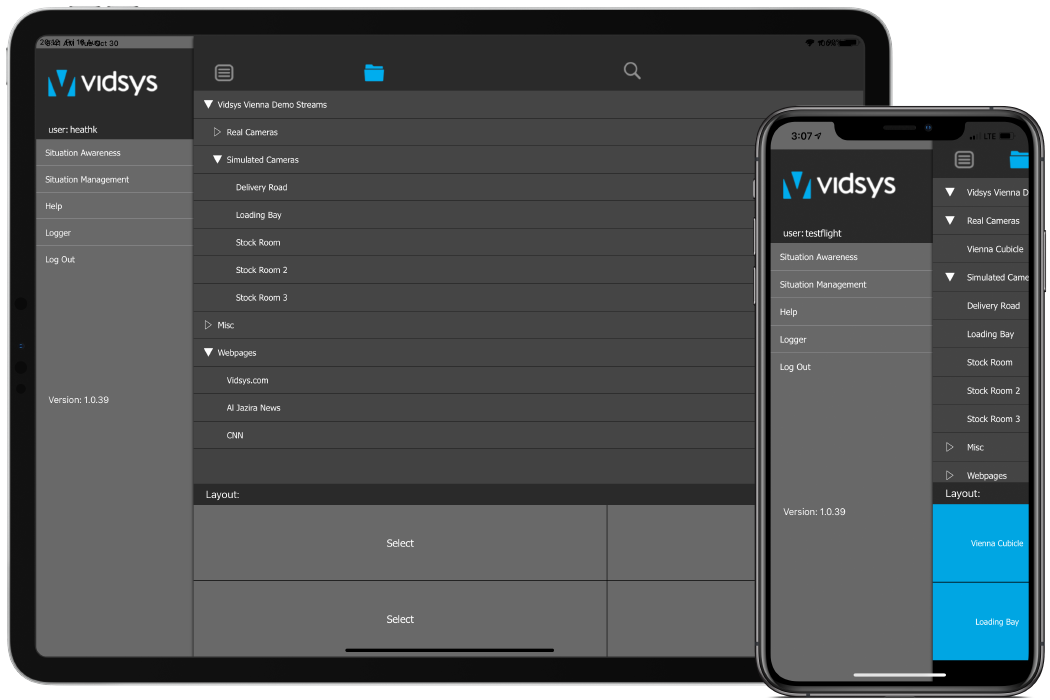 Vidsys Enterprise Mobile Interface